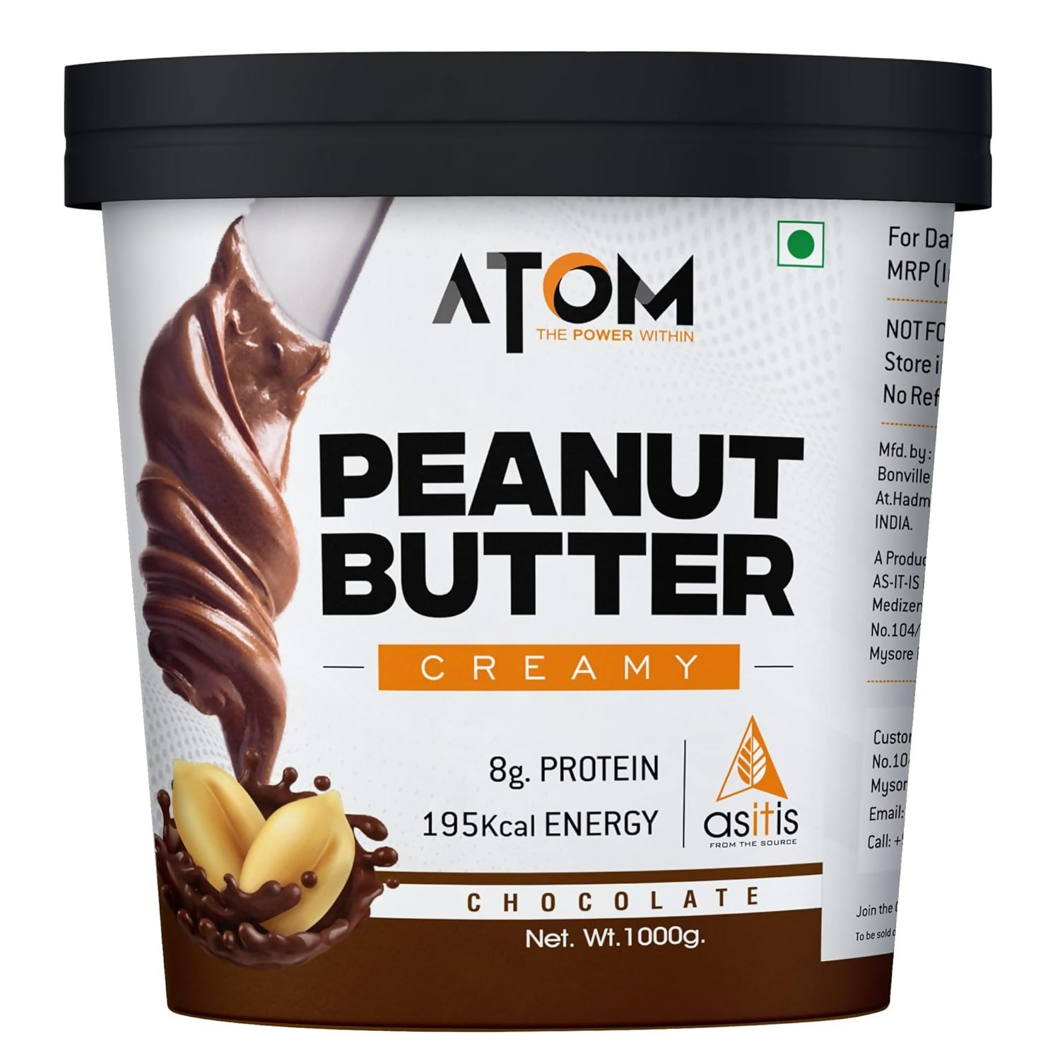 As-It-Is Nutrition Atom Chocolate Peanut Butter Creamy - Distacart