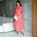 Thumbnail for Jyoti Fashion Women's Red Pure Muslin Heavy Digital Printed Kurta Pant Set - Distacart