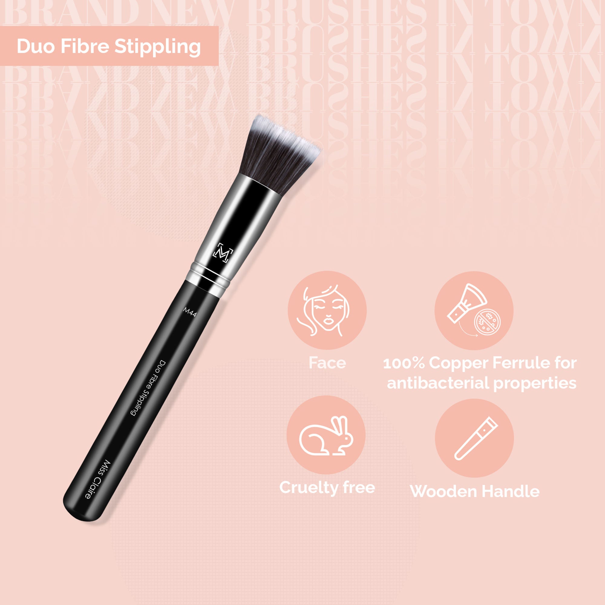 Miss Claire M44 - Duo Fibre Stippling Brush - Chrome