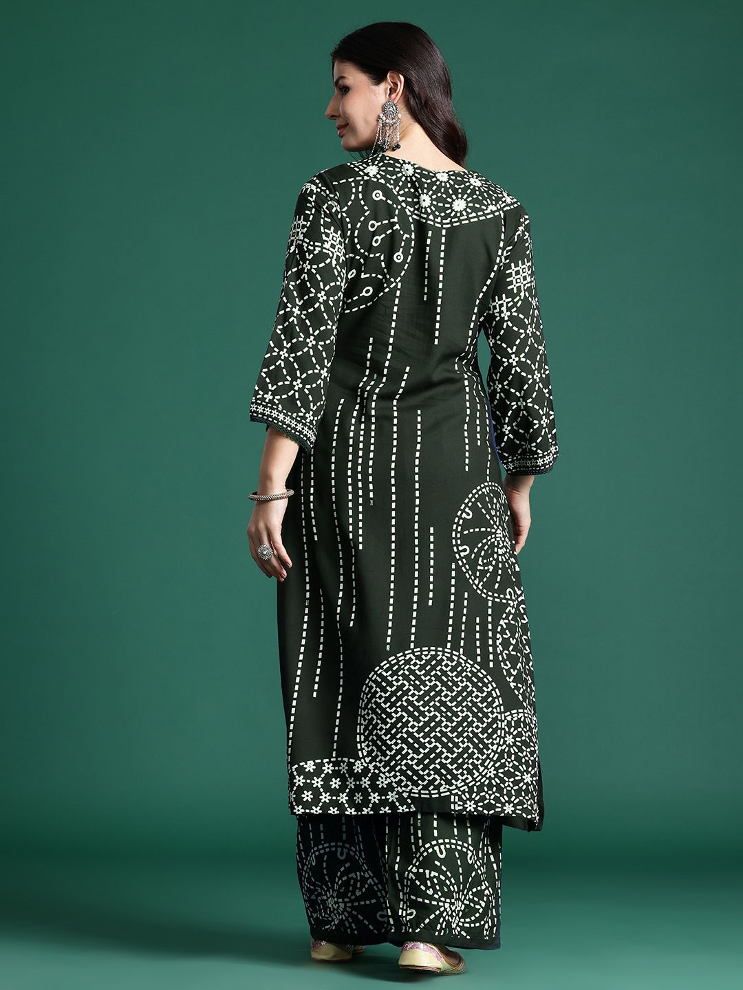 Indo Era Printed Beads & Stones Kurta with Trousers