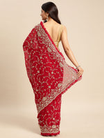 Thumbnail for kasee Floral Zari Pure Georgette Saree - Distacart