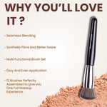 Thumbnail for Matt Look Brush Chemistry Master Pro Artistry - Set of 12 - Distacart
