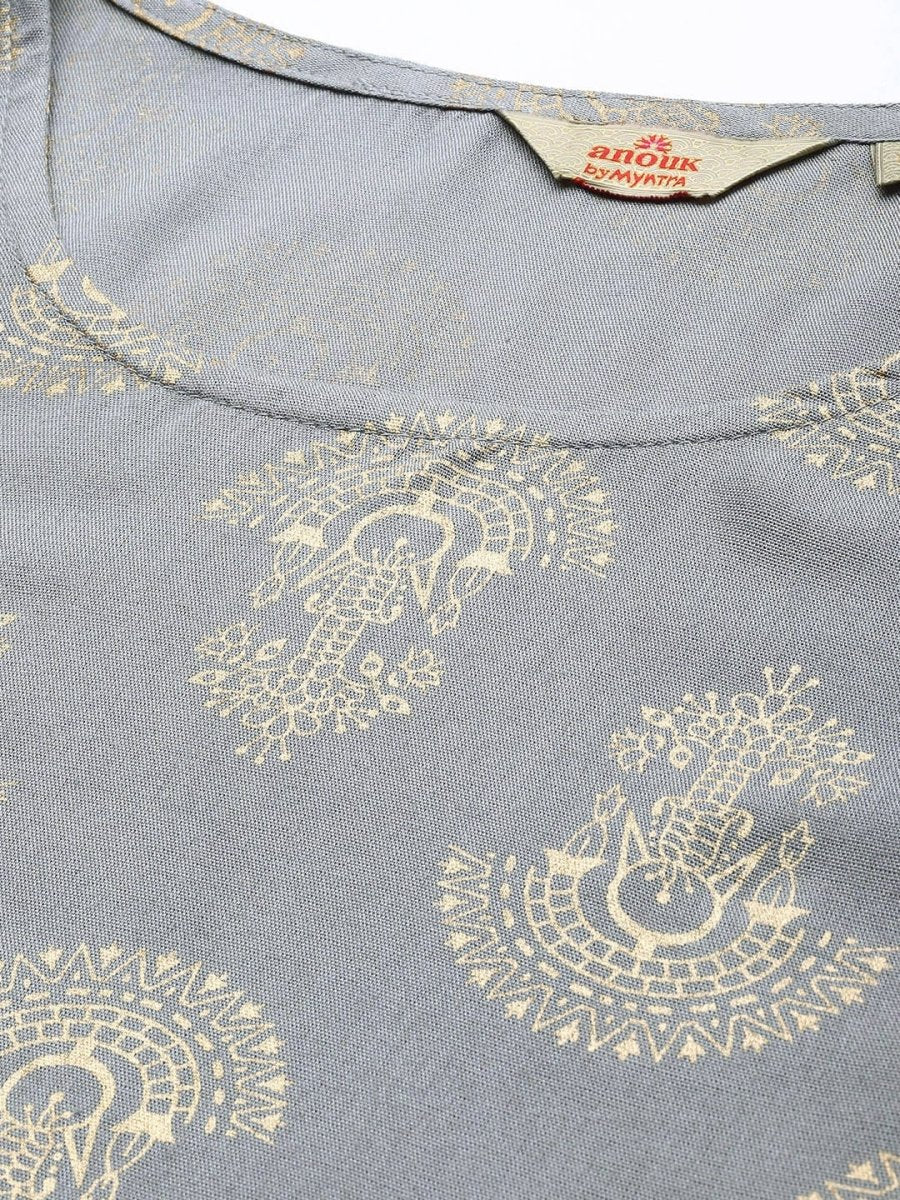 Anouk Ethnic Motifs Printed Regular Kurta with Trousers - Distacart