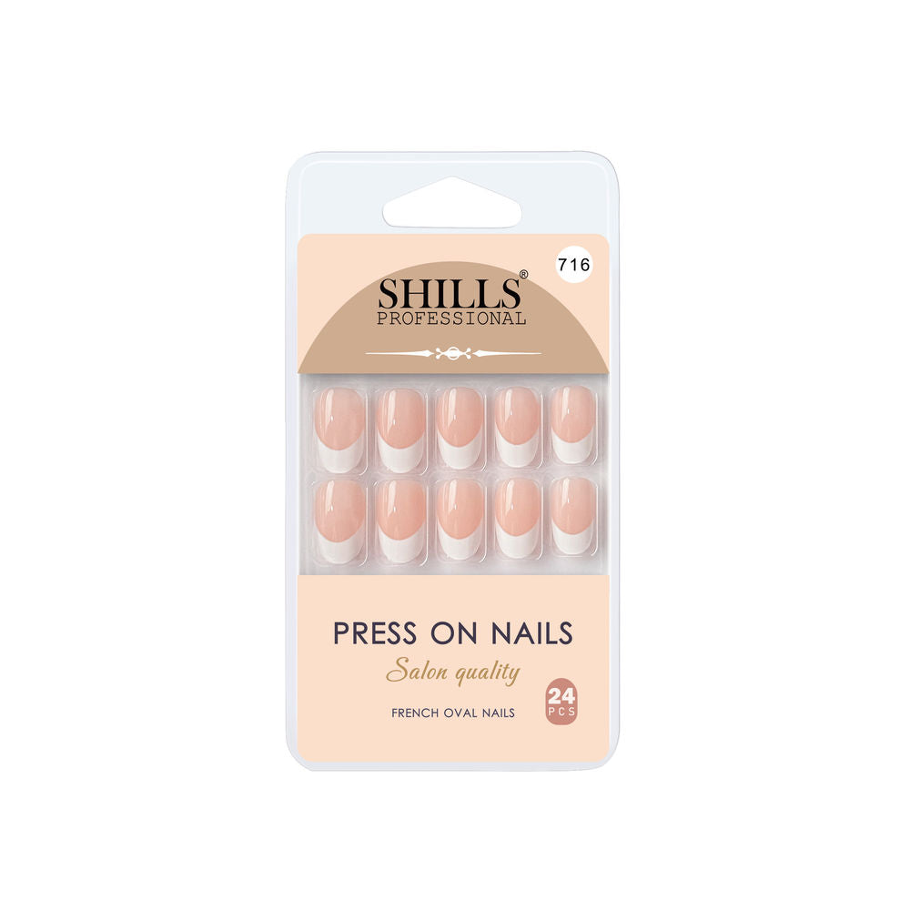 shills professional reusable press on nails french oval spn716