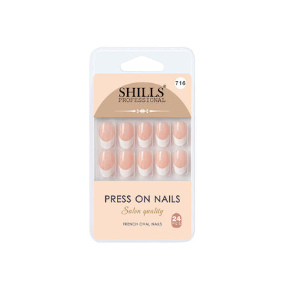 shills professional reusable press on nails french oval spn716