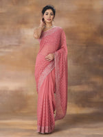 Thumbnail for kasee Embroidered Poly Georgette Saree - Distacart