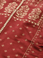 Thumbnail for All About You Women Red Ethnic Motifs Printed Kurta with Trousers & With Dupatta - Distacart