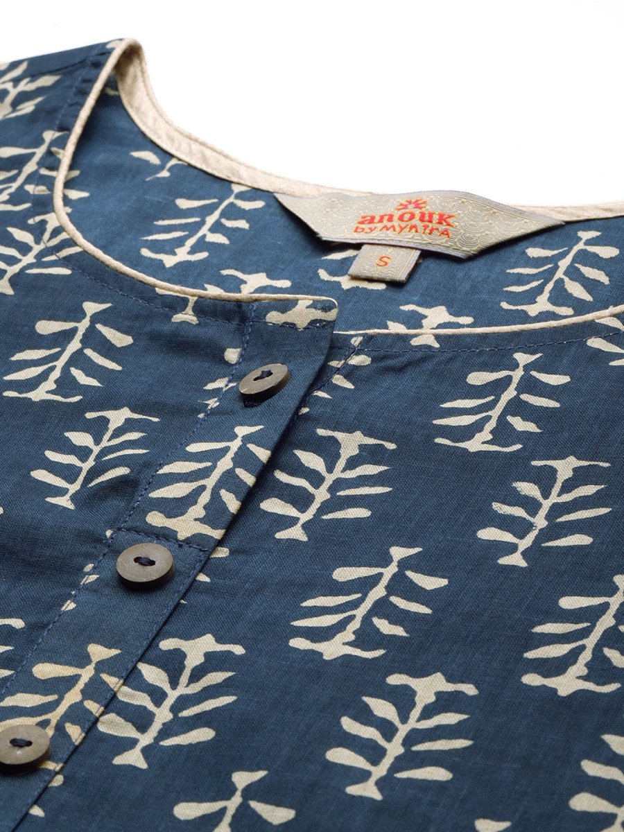 Anouk Ethnic Motifs Printed Pure Cotton Kurta With Palazzos - Distacart