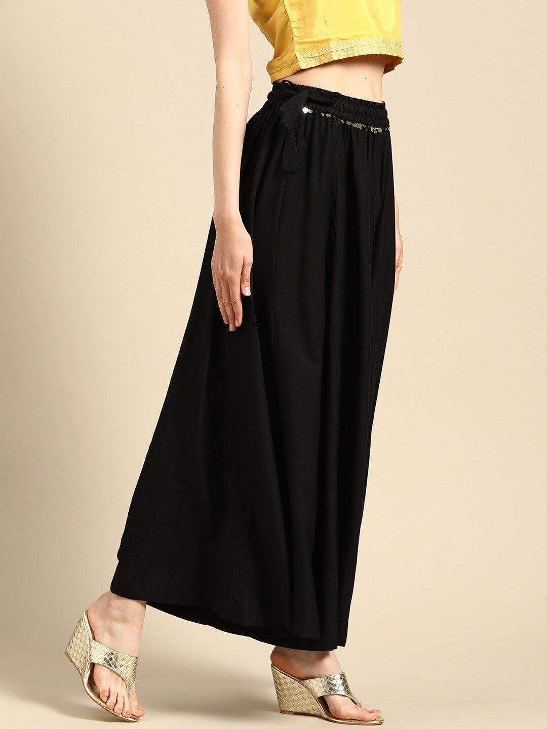 TAG 7 Women Flared Ethnic Palazzos - Distacart