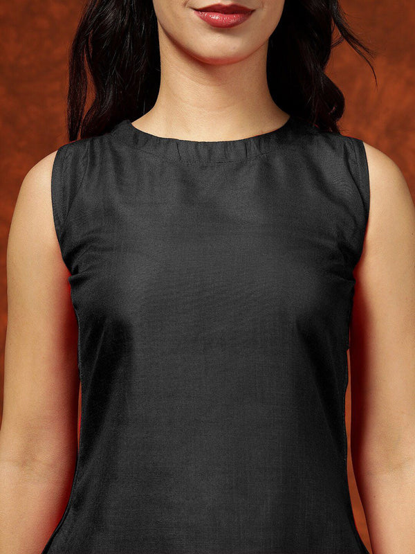 Kalini Round Neck Kurta & Trousers With Dupatta