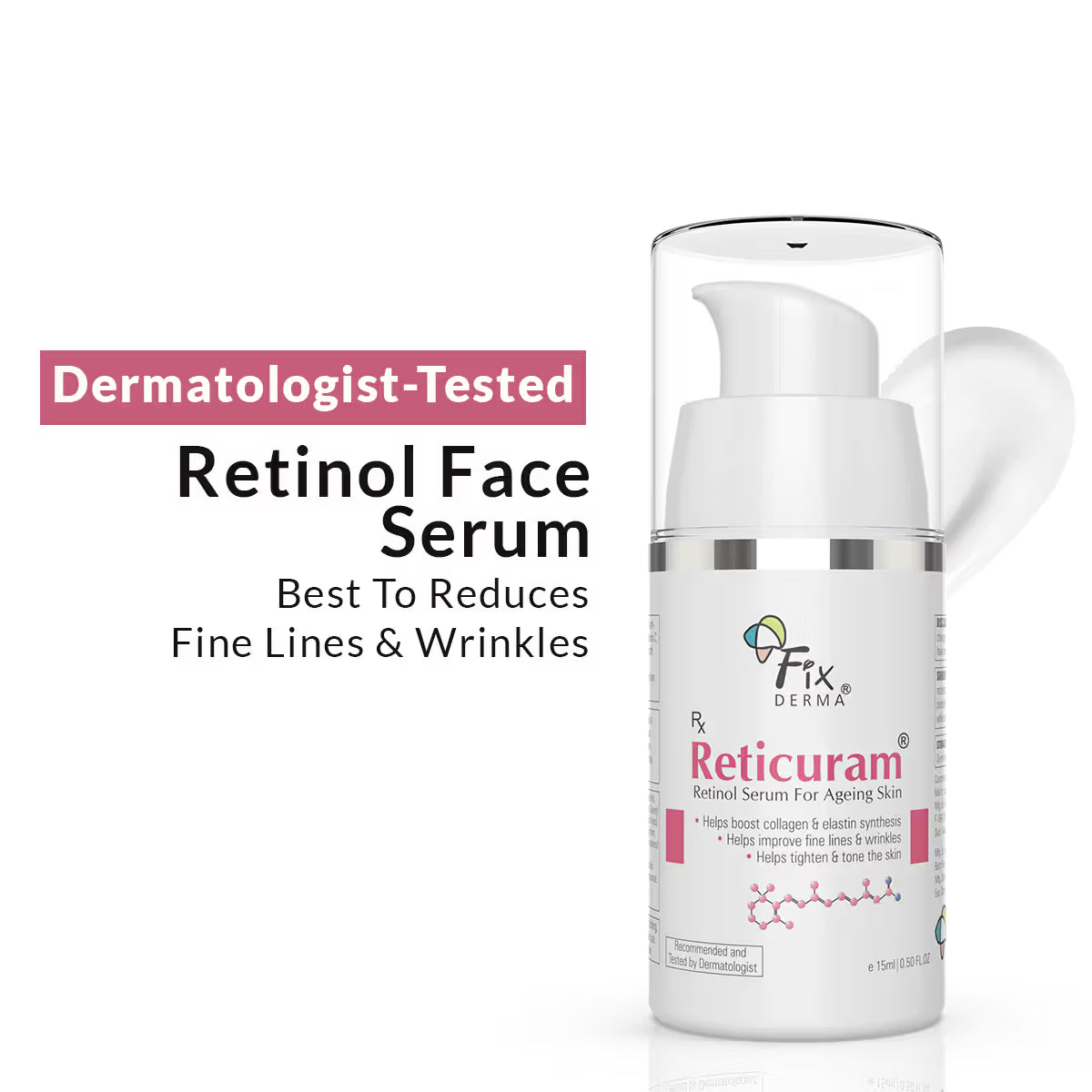 Fixderma 0.05% Pure Retinol Reticuram Face Serum For Anti Aging Skin - Distacart