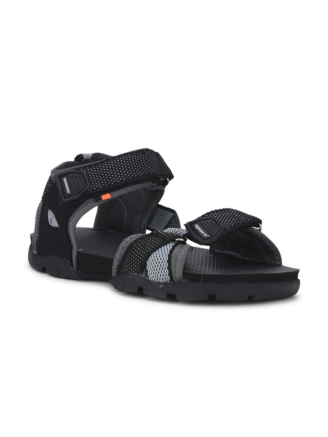 Sparx Men Black & Grey Solid Sports Sandals
