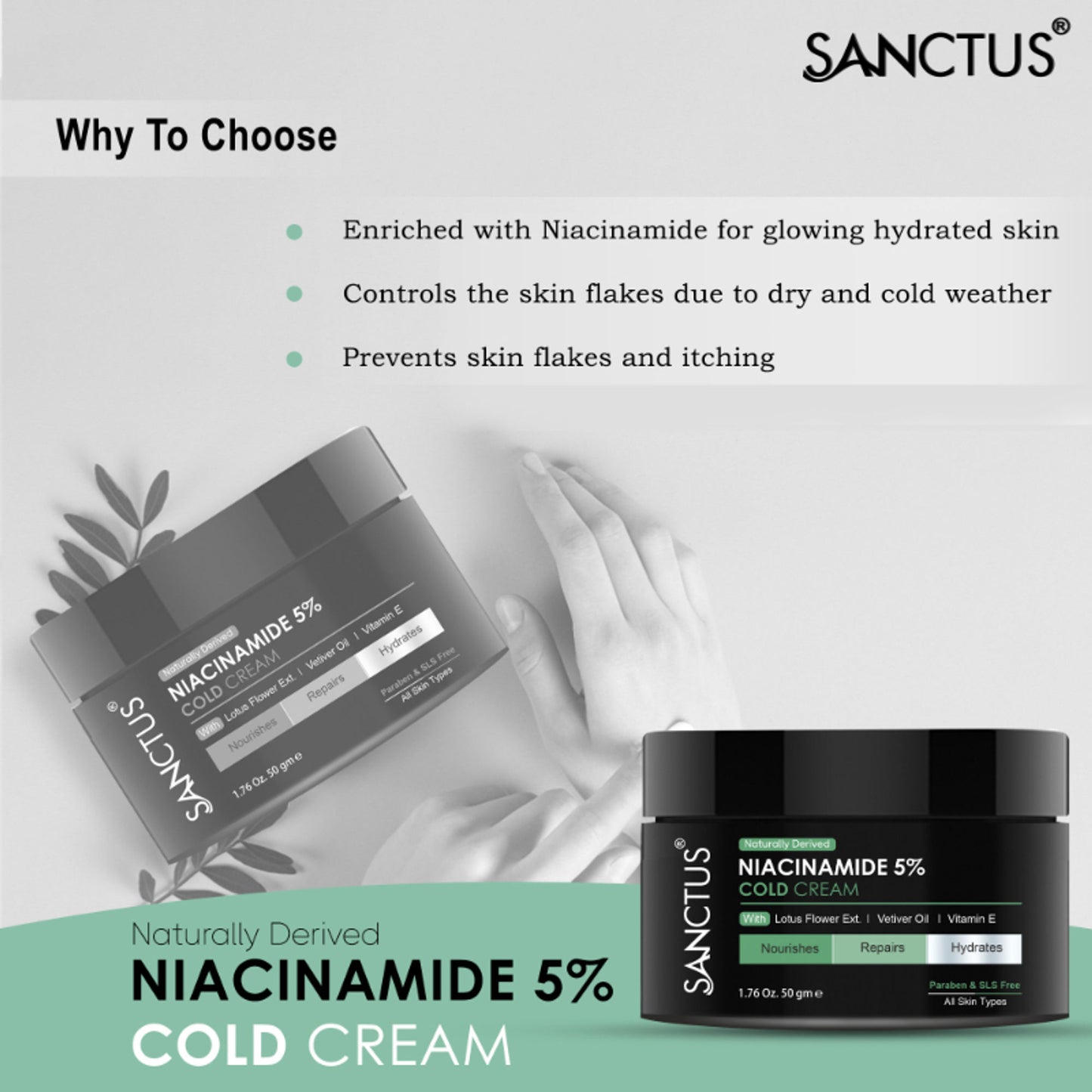 SANCTUS Moisturizing 5% Niacinamide Cold Cream - Distacart