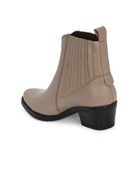 Thumbnail for Delize Women Mid-Top Ankle Block Heeled Chelsea Boots