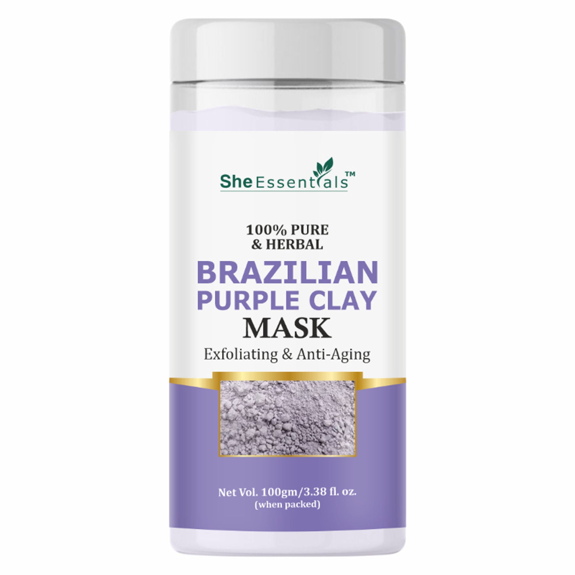 She Essentials Brazilian Purple Clay Mask For Brightening Skin