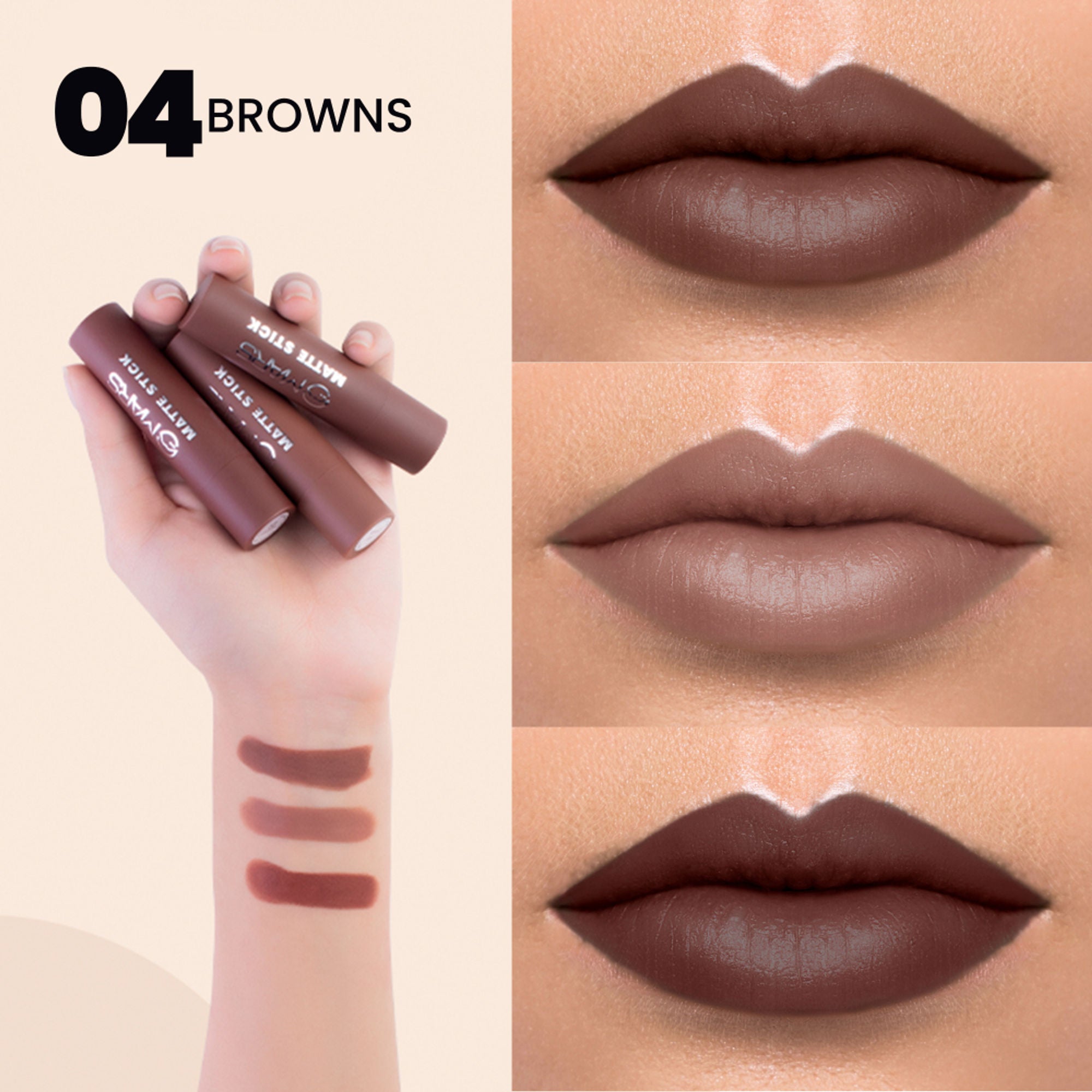 MARS Cosmetics Matte Lipsticks Box - 04 Browns