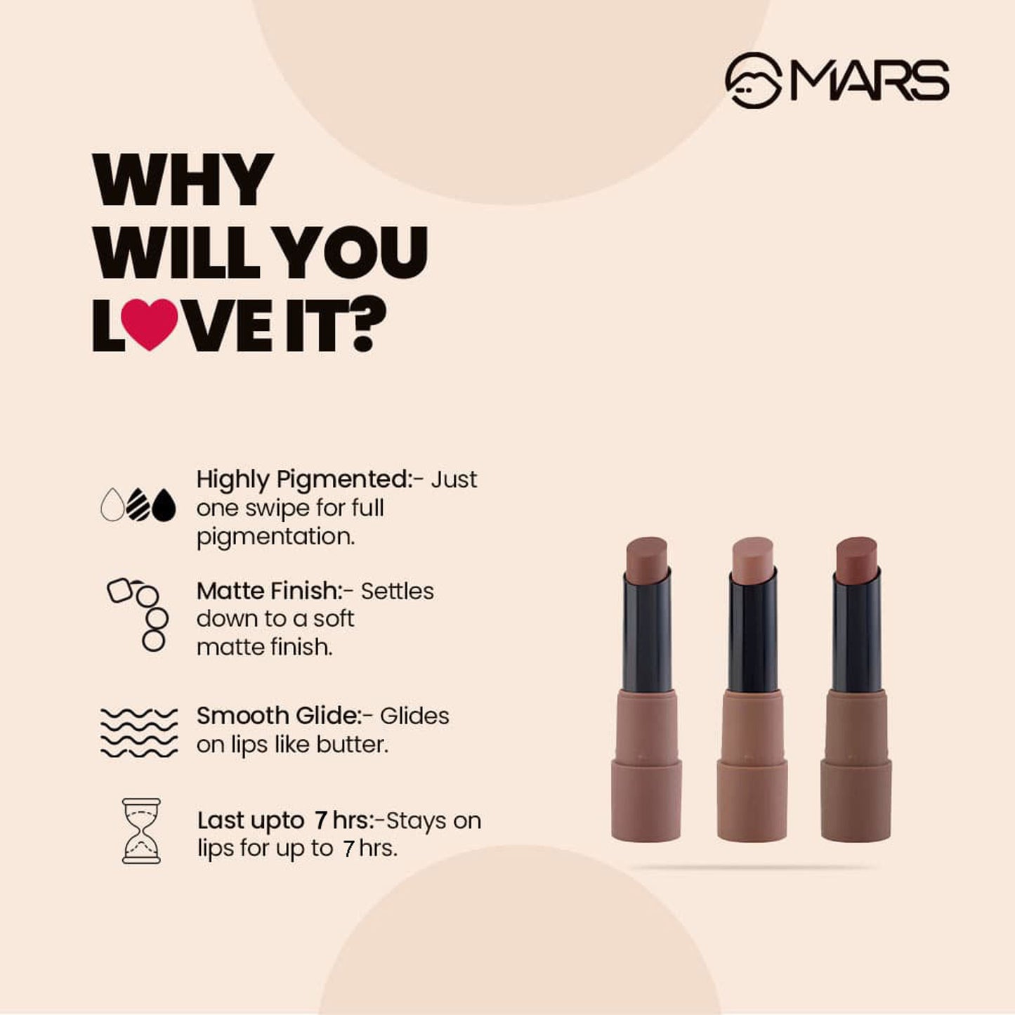 MARS Cosmetics Matte Lipsticks Box - 04 Browns - Distacart