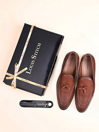 Thumbnail for LOUIS STITCH Men Formal Slip On Tassel Moccasin Shoes