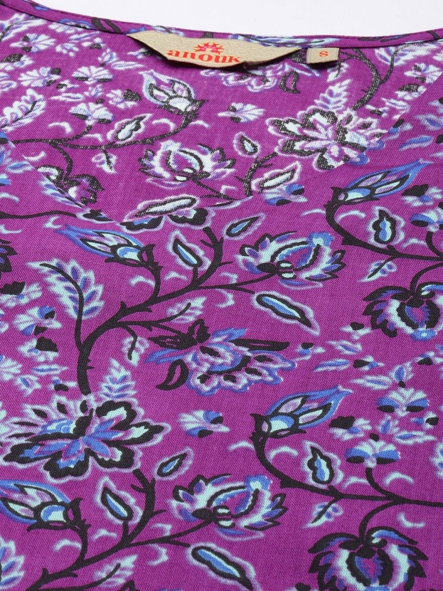 Anouk Women Floral Printed Regular Kurta With Trousers - Distacart