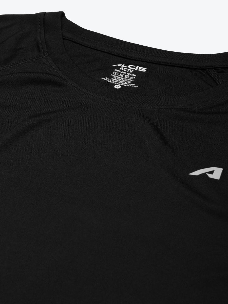 Alcis Men Black Slim Fit Running T-shirt - Distacart