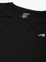 Thumbnail for Alcis Men Black Slim Fit Running T-shirt - Distacart