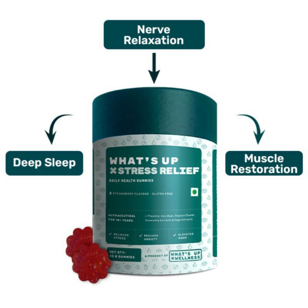 What's Up Wellness Stress & Anxiety Relief Gummies - Strawberry Flavor - Distacart