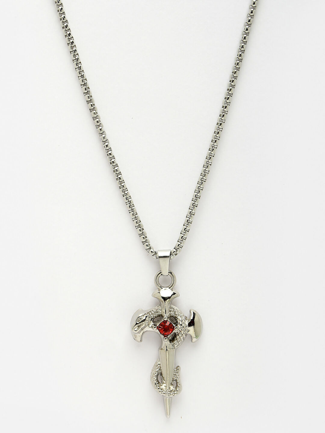 NVR Men's Silver-Plated Stainless Steel Pendant with Chain - Distacart