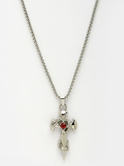 NVR Men's Silver-Plated Stainless Steel Pendant with Chain - Distacart