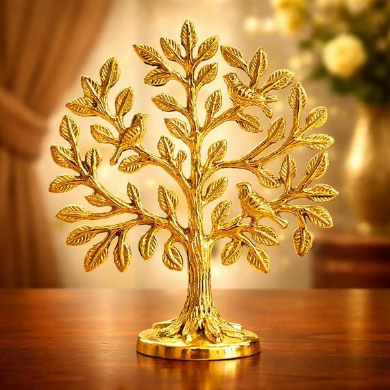 Not Available Pure Brass Kalpvriksh Tree with Birds - Dista