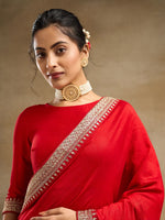 Thumbnail for kasee Solid Embroidered Pure Silk Saree - Distacart