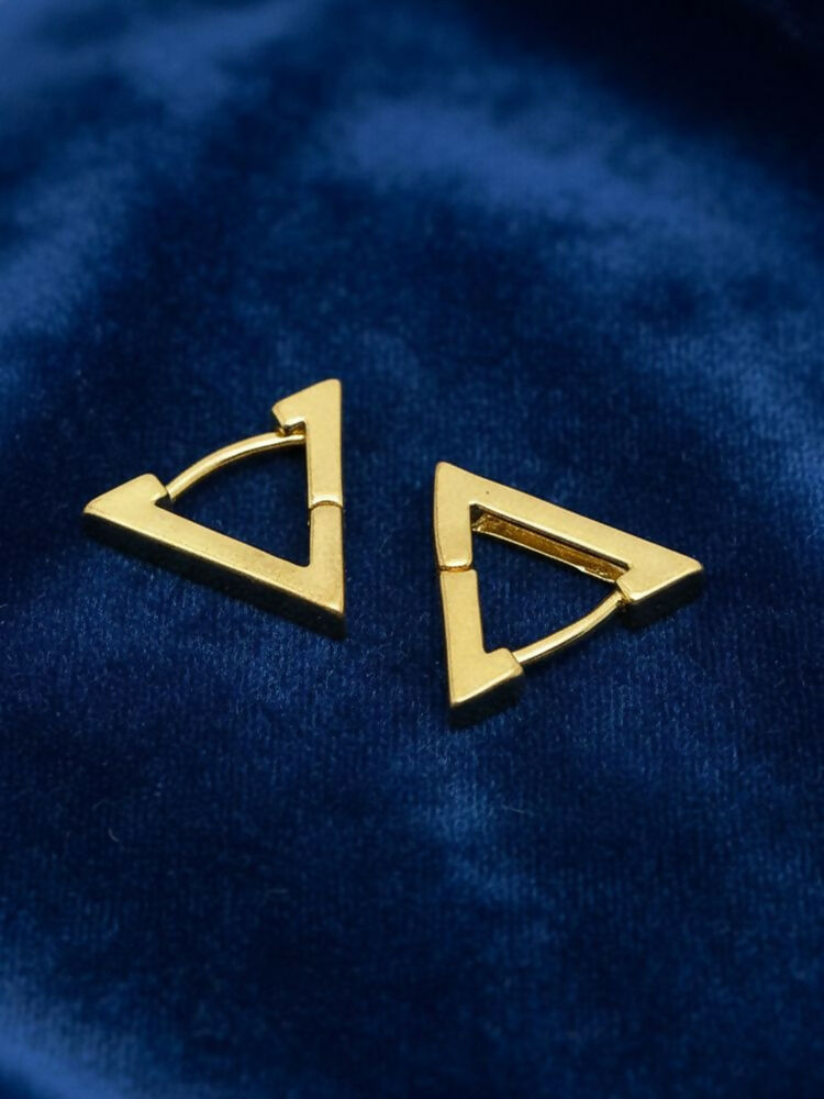 NVR Men's Gold Plated Geomatric Shaped Stud Earrings - Distacart