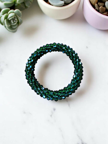 Inhanns Unisex Crystal Bloom – Adjustable Crystal Bead Bracelets - Green - Distacart
