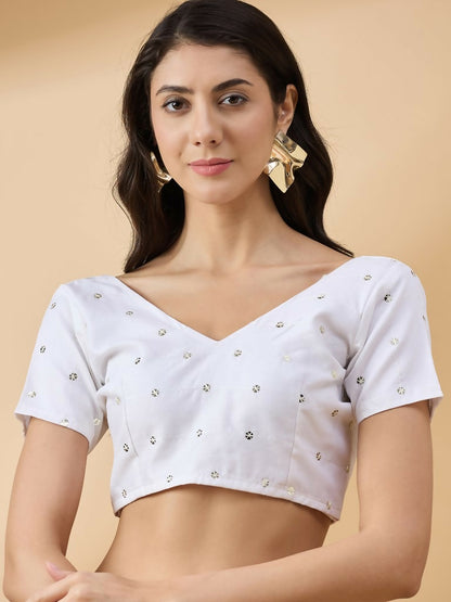 Grey Tissue Slub Embroidered Saree with Unstitched Blouse - Vairagi - Distacart
