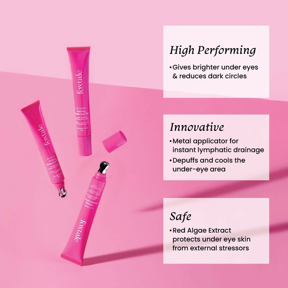 Foxtale Firming Eye Gel To Reduce Dark Circles, Puffy Eyes, Fine Lines and Inflammation - Distacart