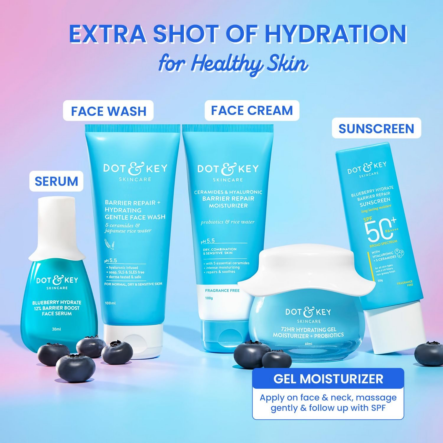 Dot & Key 72Hr Hydrating Gel + Probiotics Moisturizer For Face - Dista