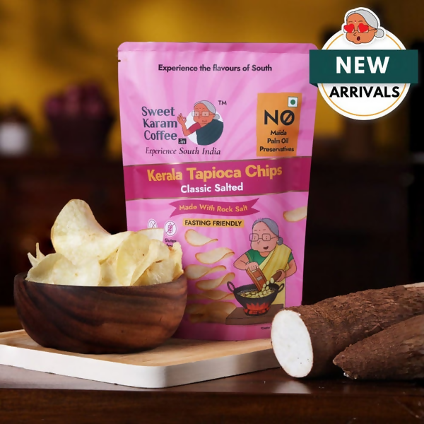 Sweet Karam Coffee Kerala Tapioca Chips - Rock Salt (Fasting Special) - Distacart