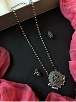 Thumbnail for Joban Fashion Women Oxidize Black Polish Oxidized Ganeshji Pendant Chain Necklace And Earring Set - Distacart