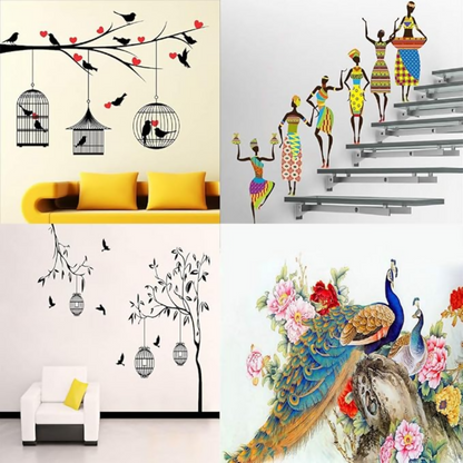 Walltech Combo of 4 Wall Stickers - Dista