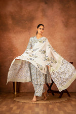 Thumbnail for Joban Fashion Blue Hand Block Printed Cotton Suit Set - Distacart