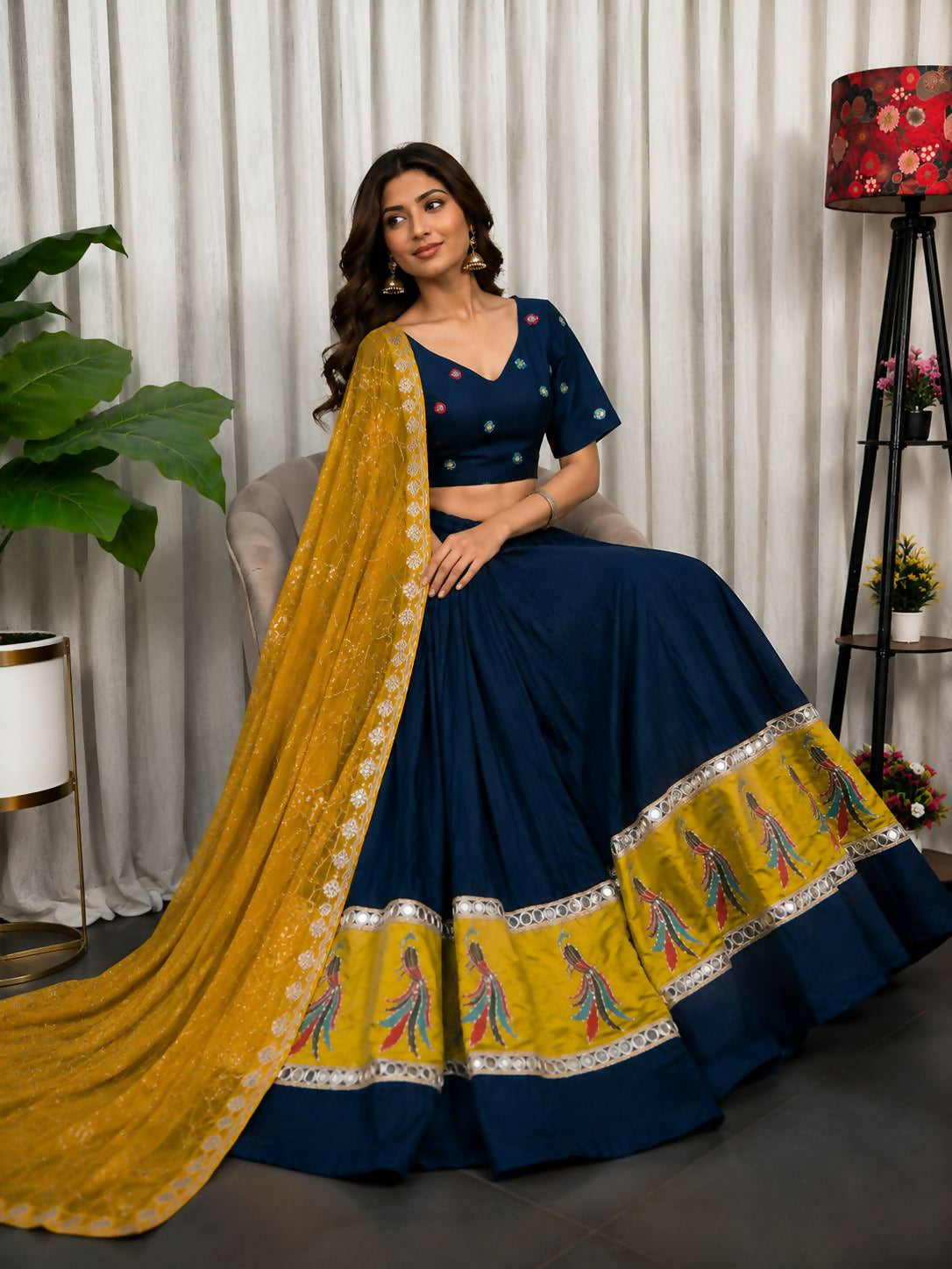 Lehenga Mart midnight Navy Designer Navratri Lehenga Choli for Women - Dista