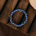 Thumbnail for NVR Men & Women Black & Blue Evil Eye Elasticated Bracelet - Distacart