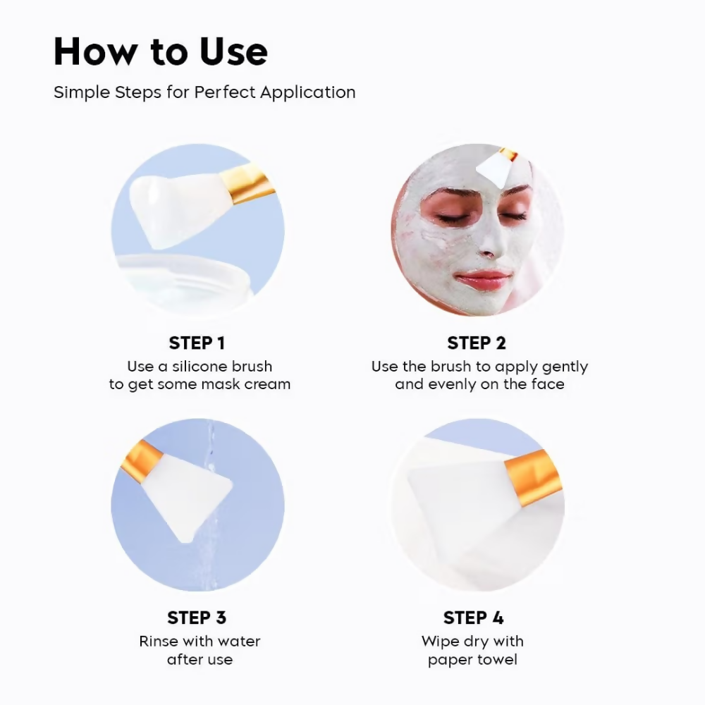 Bronson Professional Soft Hairless Silicone Mud Face Pack Brush Applicator - Dista