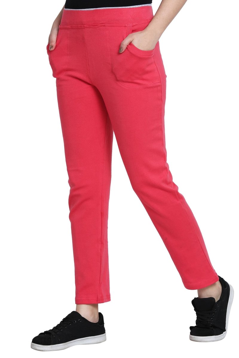 Asmaani Pink color Hosiery Lower with Two Side Pockets.