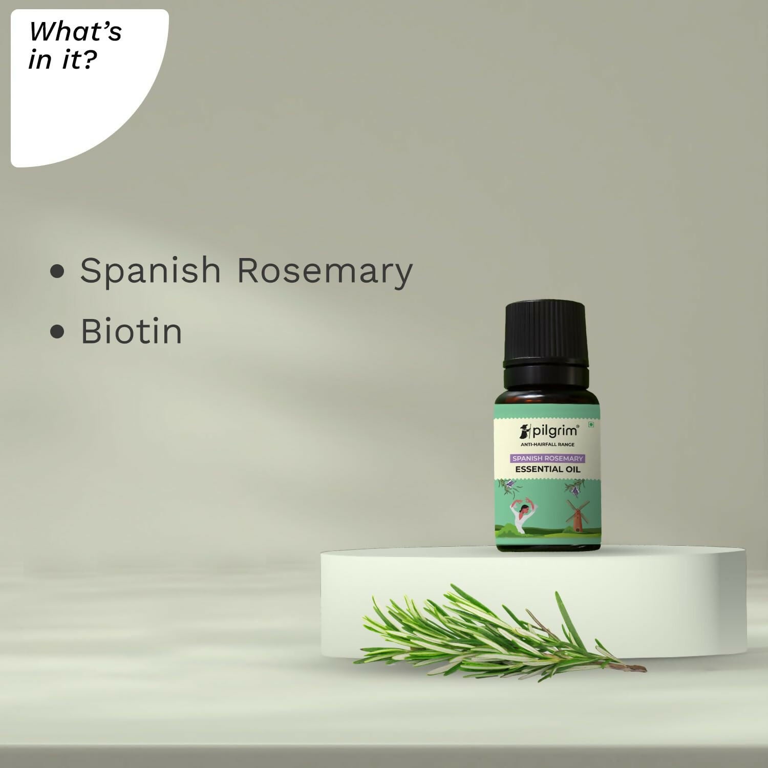 Pilgrim Spanish Rosemary Essential Oil For Hair Growth, Hair Fall Control & Hair Strengthening - Distacart