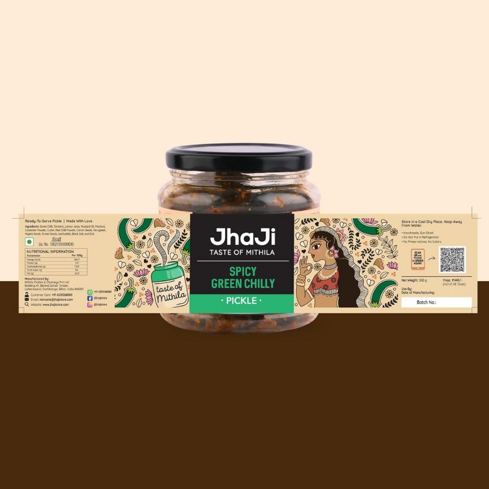 Jhaji Store Spicy Green Chilli Pickle - Distacart
