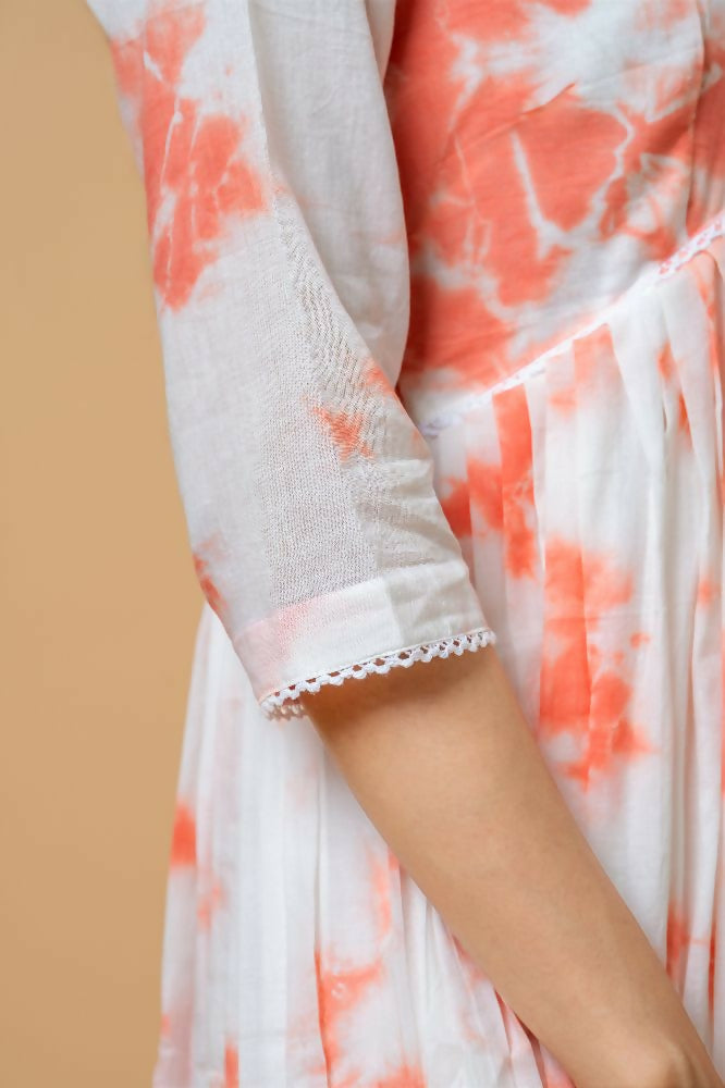 Joban Fashion Peach Tie & Dye Kurta Pant Set - Distacart