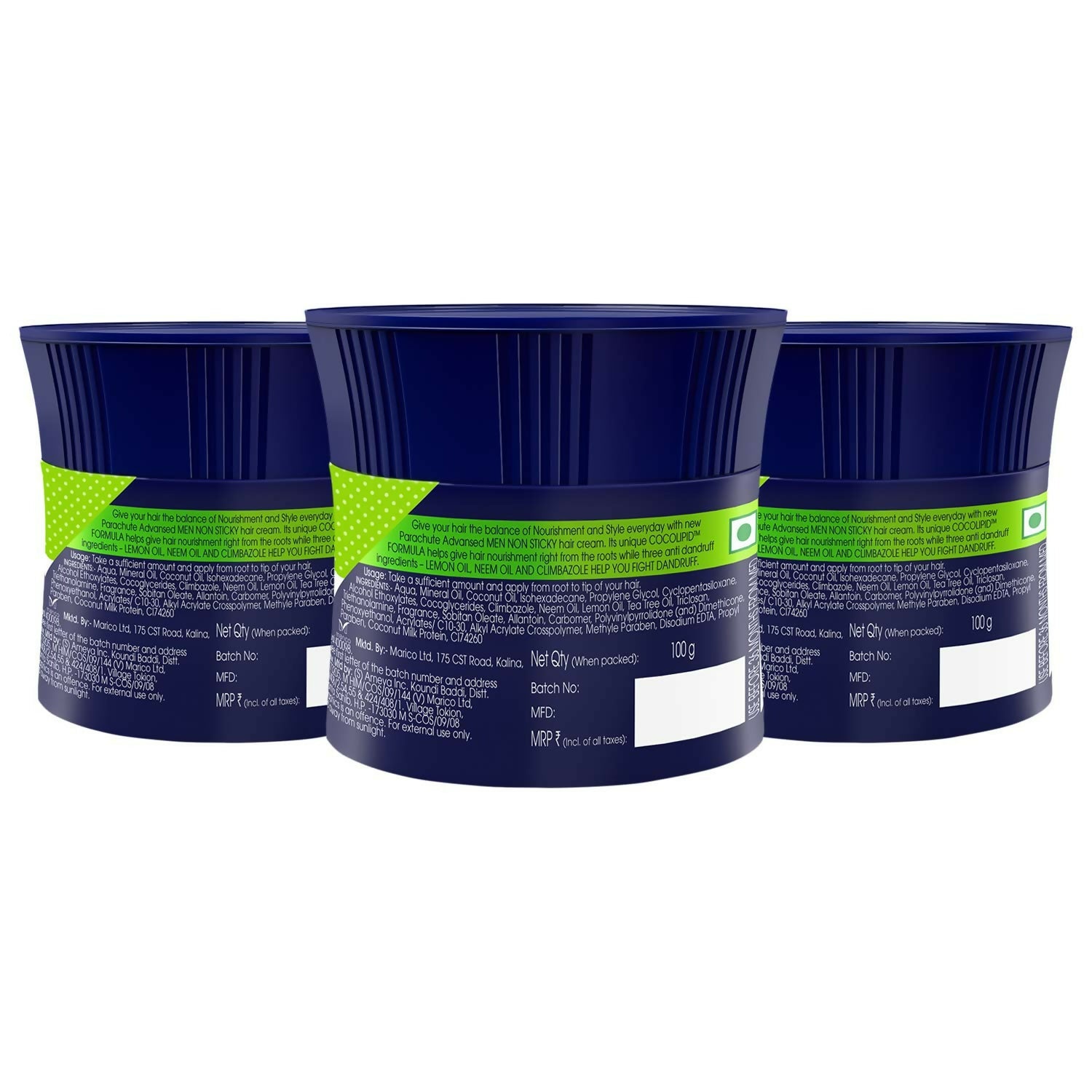 Parachute Advansed Men Hair Cream, Anti-Dandruff, With Lemon & Neem - Distacart