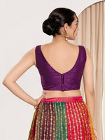 Thumbnail for Joban Fashion Wine Mulberry Silk Padded Blouse With Round Neck Sleeveless - Distacart