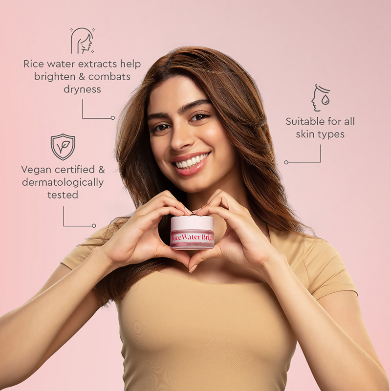 The Face Shop Rice Water Cream with Niacinamide & HA, Brightens Skin