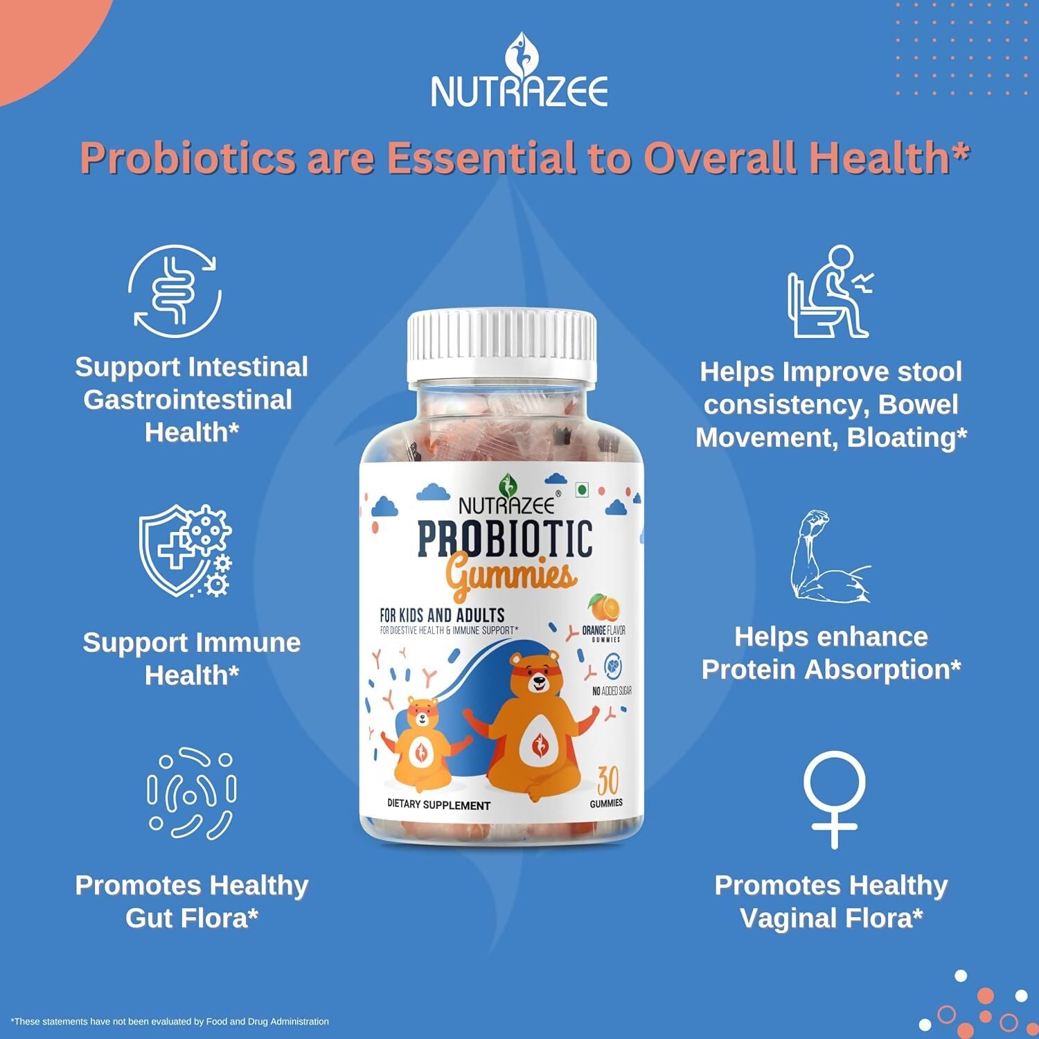 Nutrazee Probiotic Gummies For Kids & Adults - Distacart